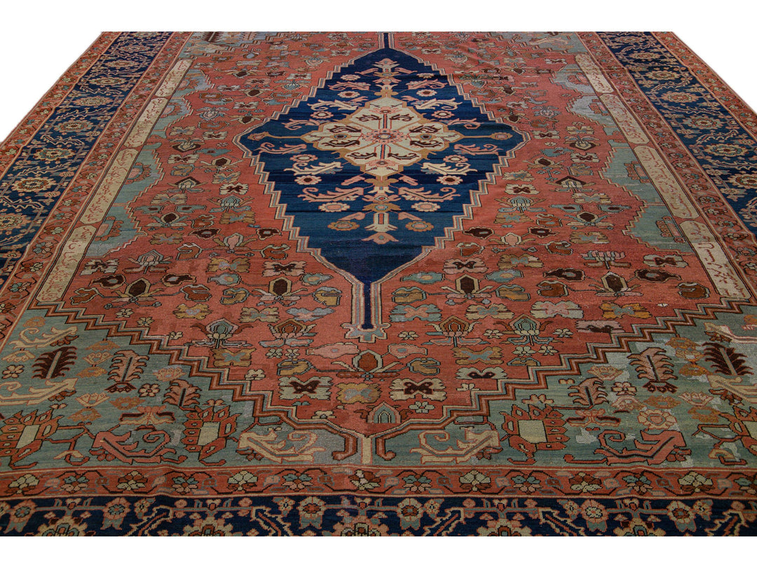 Antique Serapi Wool Rug 11 X 13
