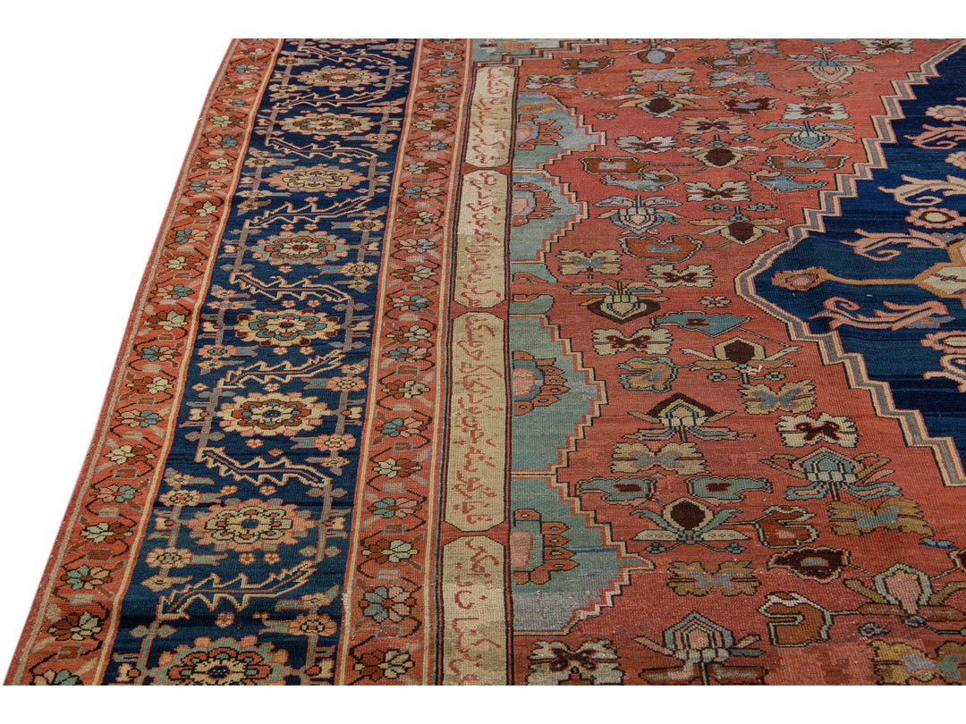 Antique Serapi Wool Rug 11 X 13