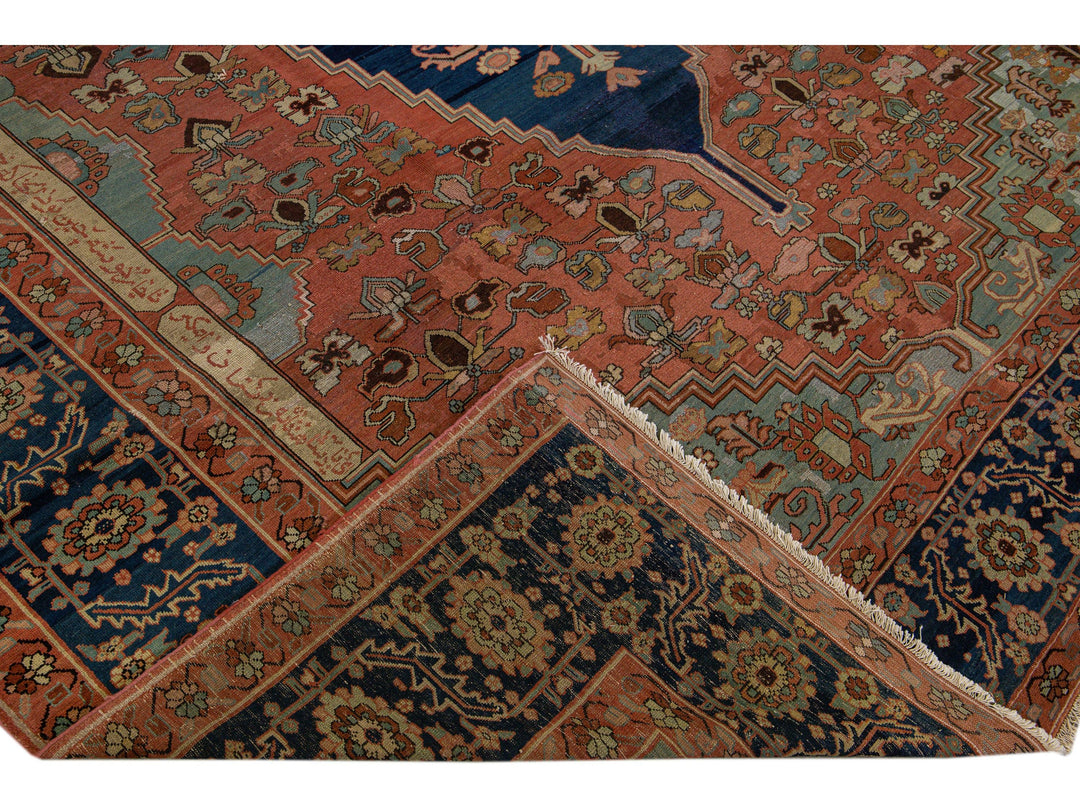 Antique Serapi Wool Rug 11 X 13