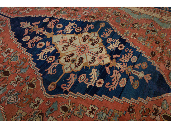 Antique Serapi Wool Rug 11 X 13