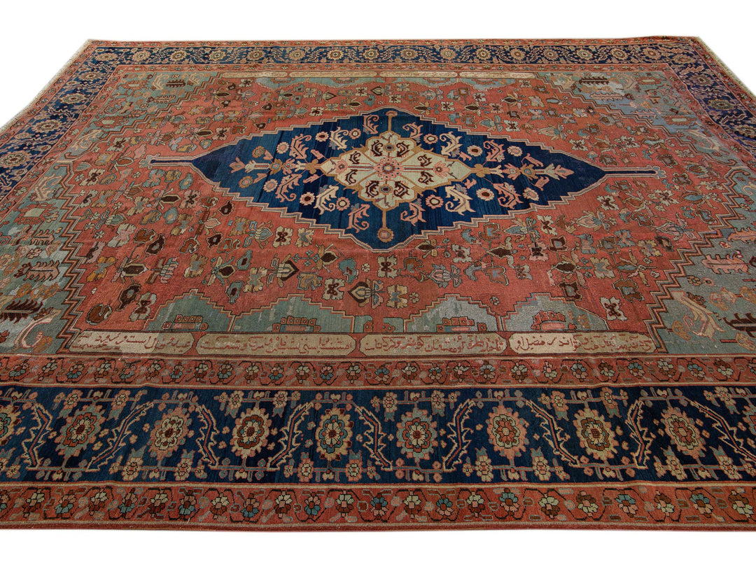 Antique Serapi Wool Rug 11 X 13
