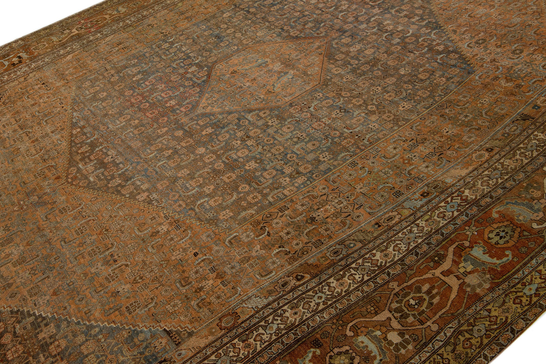 1900s Antique Bidjar Wool Rug 15 x 22