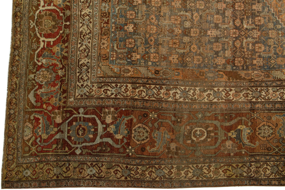 1900s Antique Bidjar Wool Rug 15 x 22