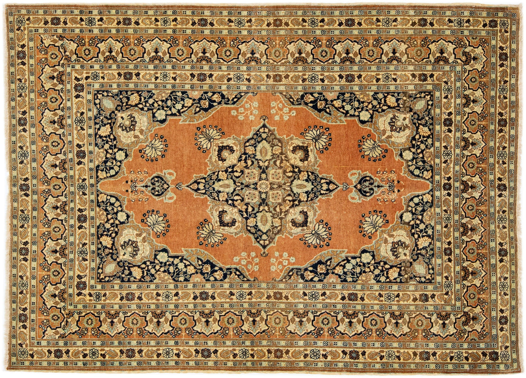 Antique Tabriz Wool Rug 4 X 6