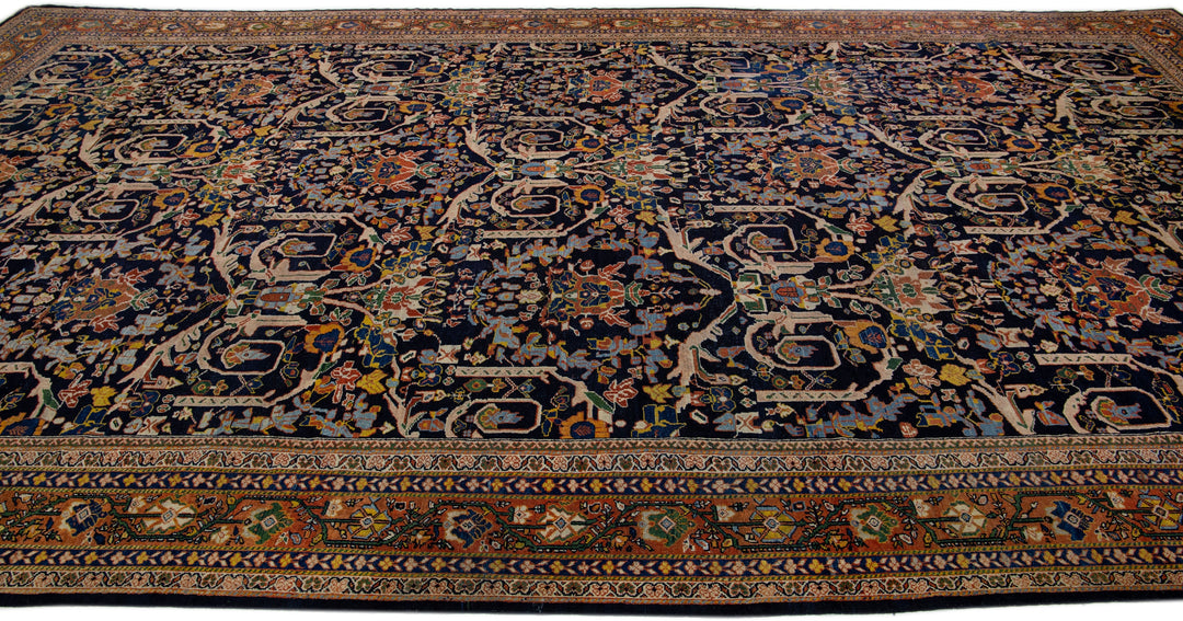 Antique Persian Mahal Wool Rug 14 X 24