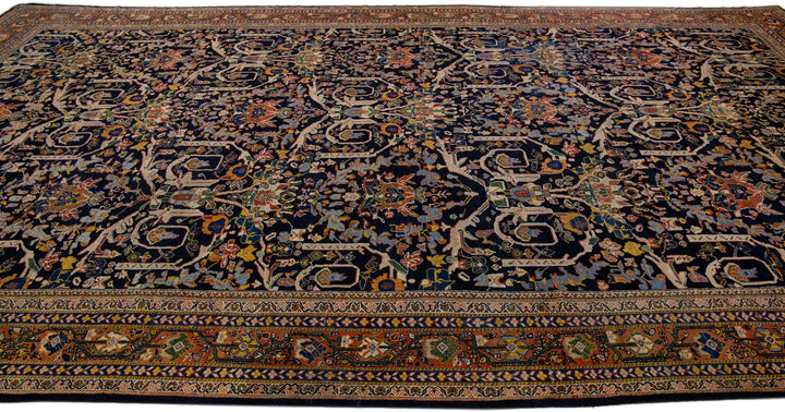 Antique Persian Mahal Wool Rug 14 X 24