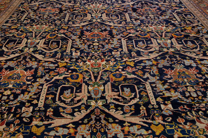 Antique Persian Mahal Wool Rug 14 X 24