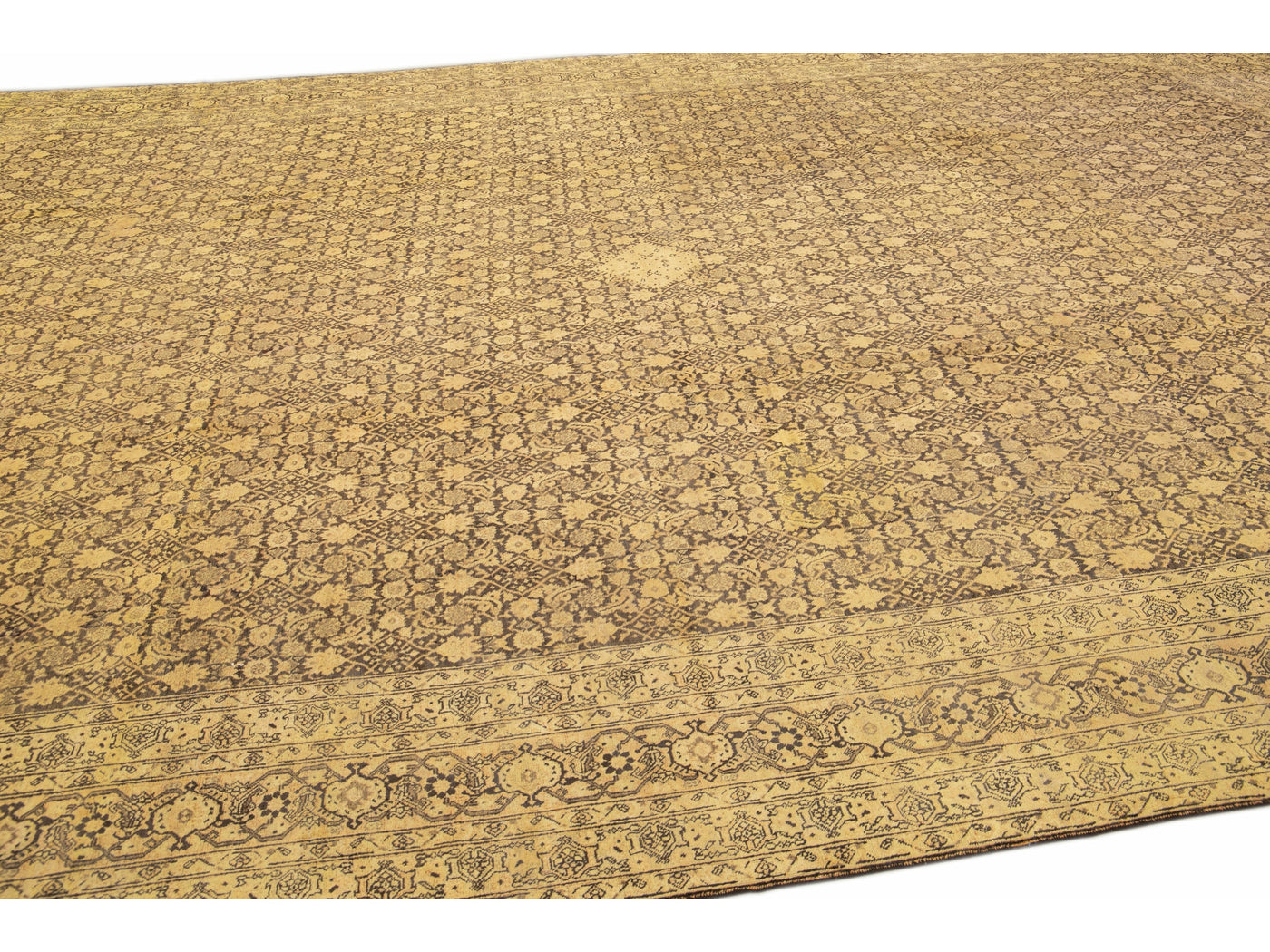 Antique Tabriz Wool Rug 13 X 19