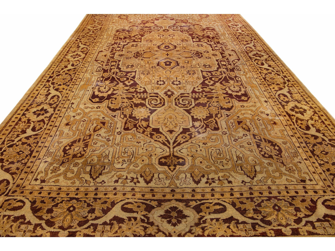 Antique Agra Wool Rug 10 X 17