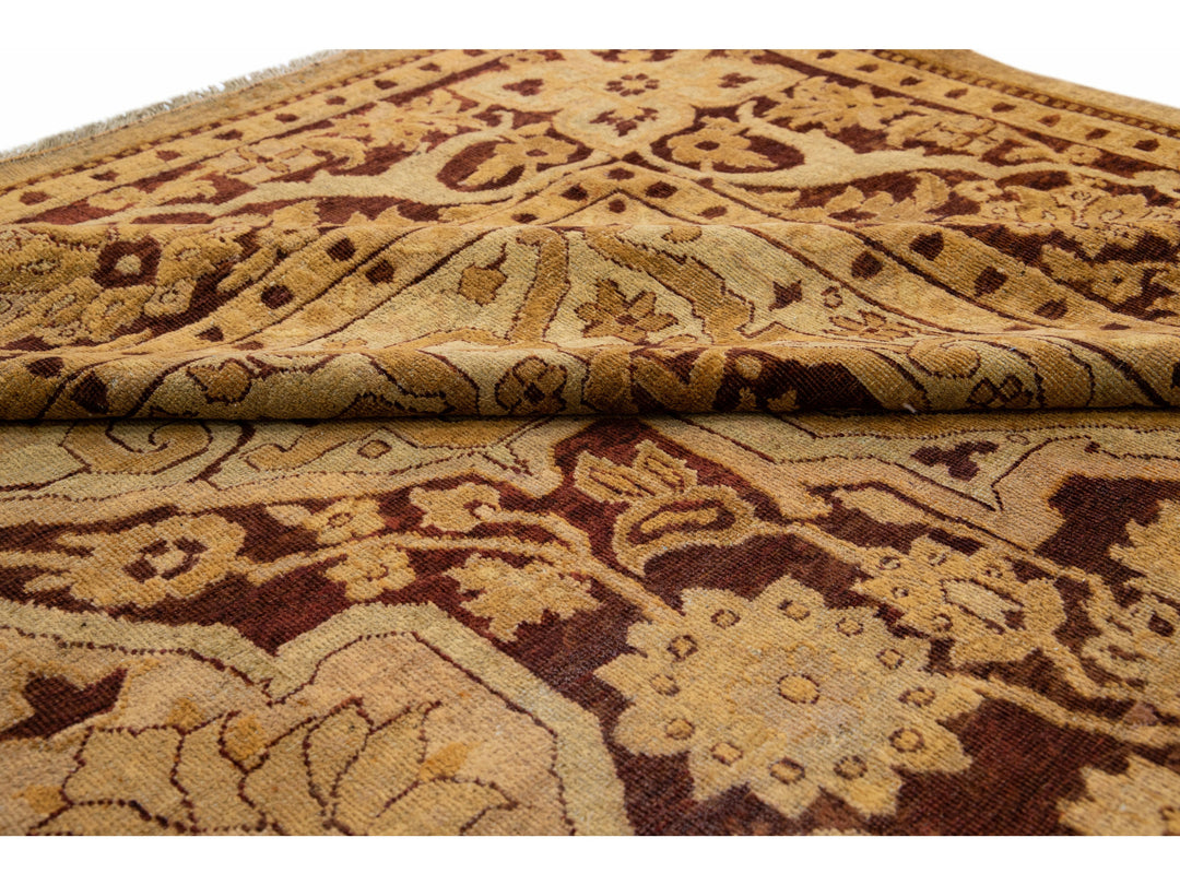 Antique Agra Wool Rug 10 X 17