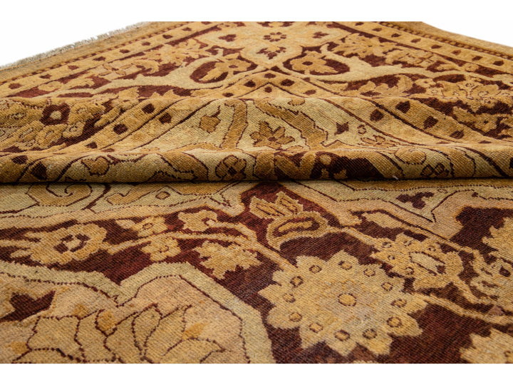 Antique Agra Wool Rug 10 X 17