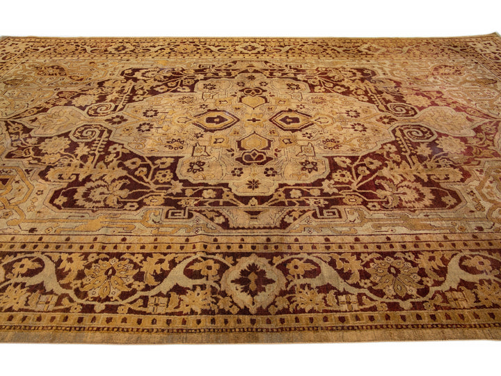 Antique Agra Wool Rug 10 X 17