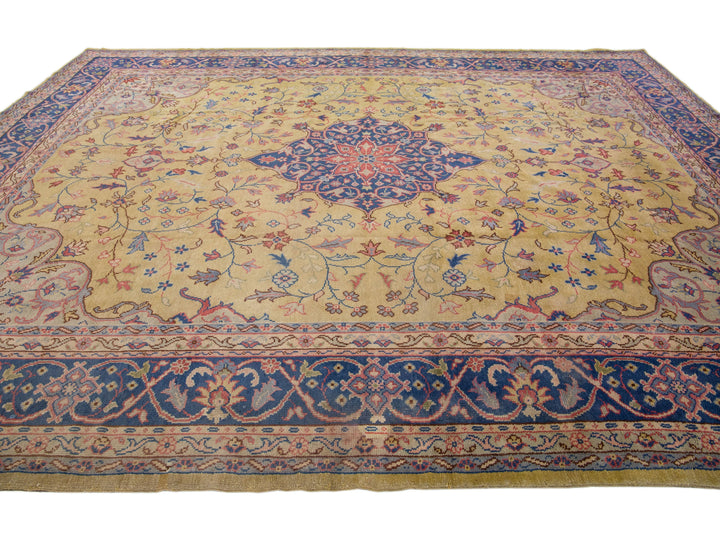 Antique Turkish Oushak Wool Rug 12 X 15