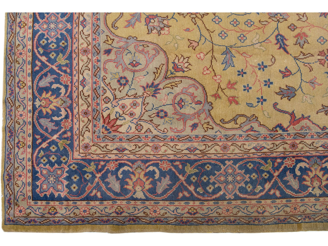 Antique Turkish Oushak Wool Rug 12 X 15