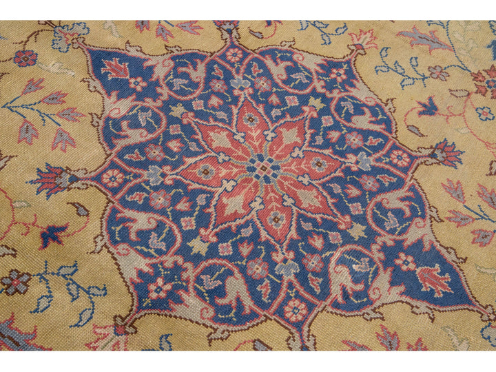 Antique Turkish Oushak Wool Rug 12 X 15