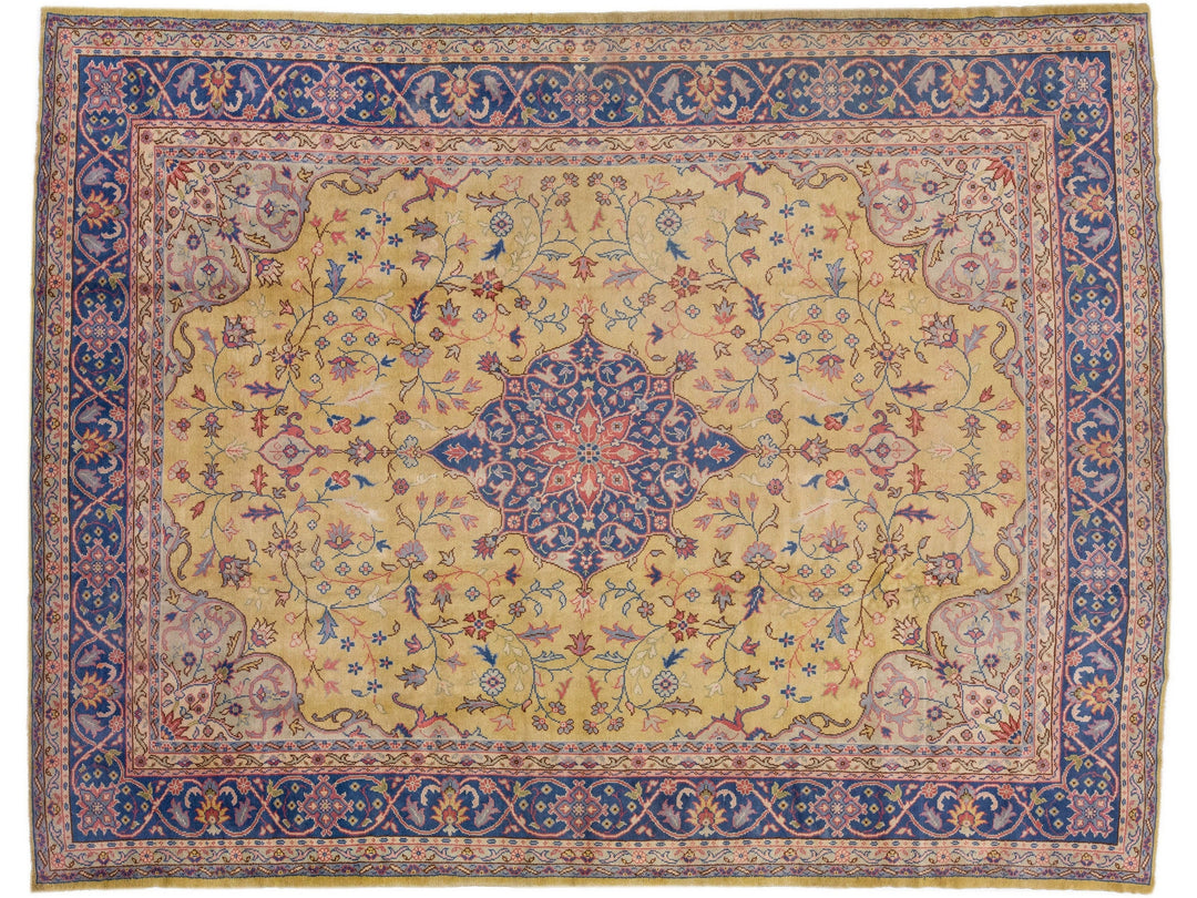 Antique Turkish Oushak Wool Rug 12 X 15