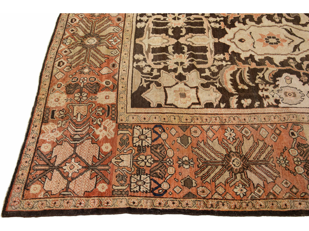 Antique Sultanabad Wool Rug 10 X 17