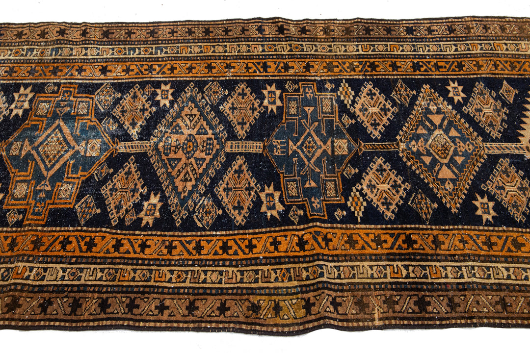 Antique Heriz Wool Runner 3 X 13