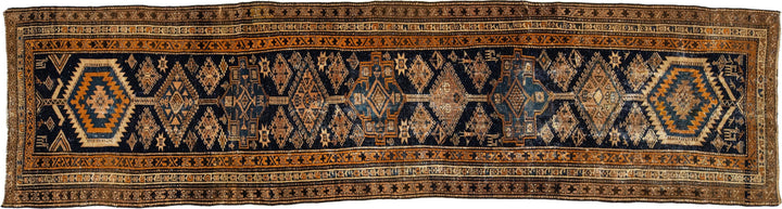 Antique Heriz Wool Runner 3 X 13