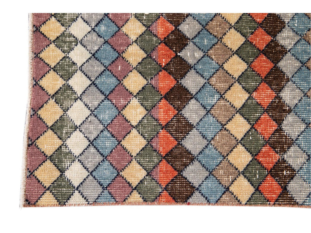 Vintage Turkish Scatter Wool Rug 4 X 7