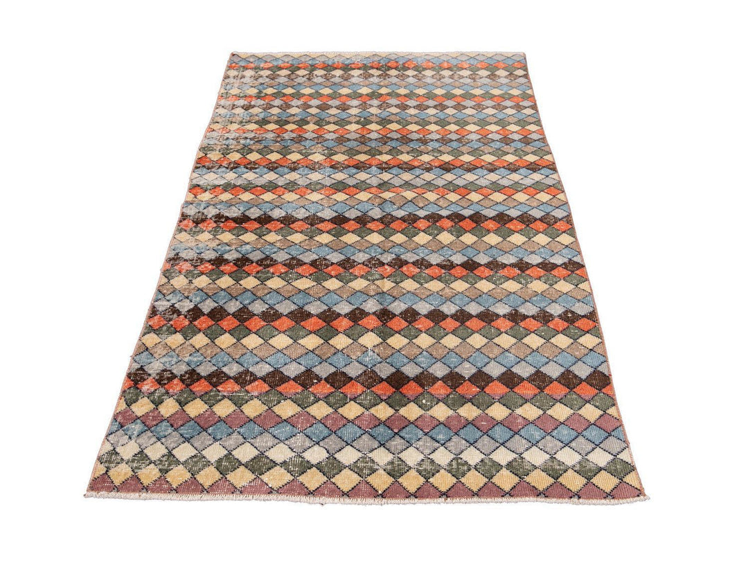 Vintage Turkish Scatter Wool Rug 4 X 7