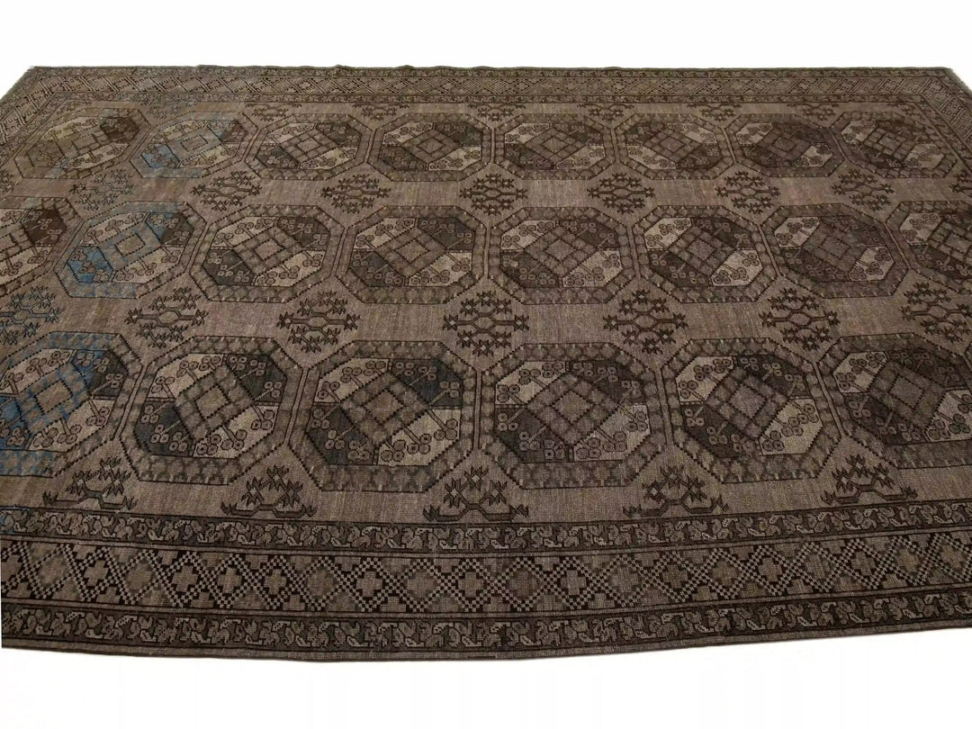 Antique Turkmen Wool Rug 7 X 12