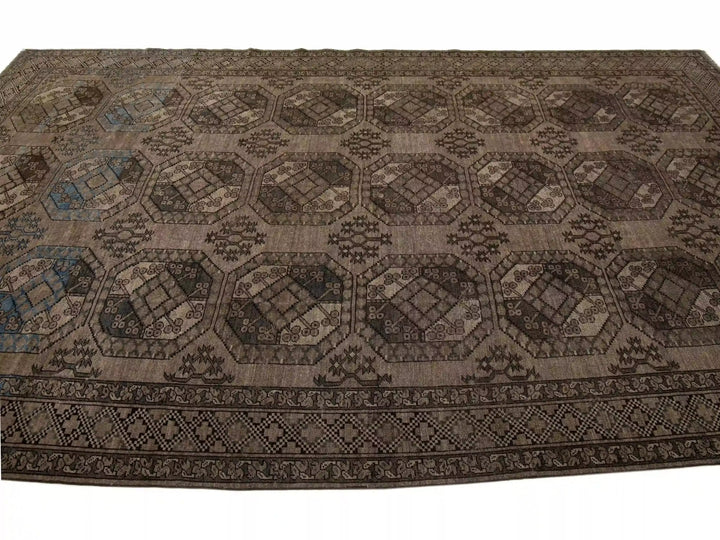 Antique Turkmen Wool Rug 7 X 12