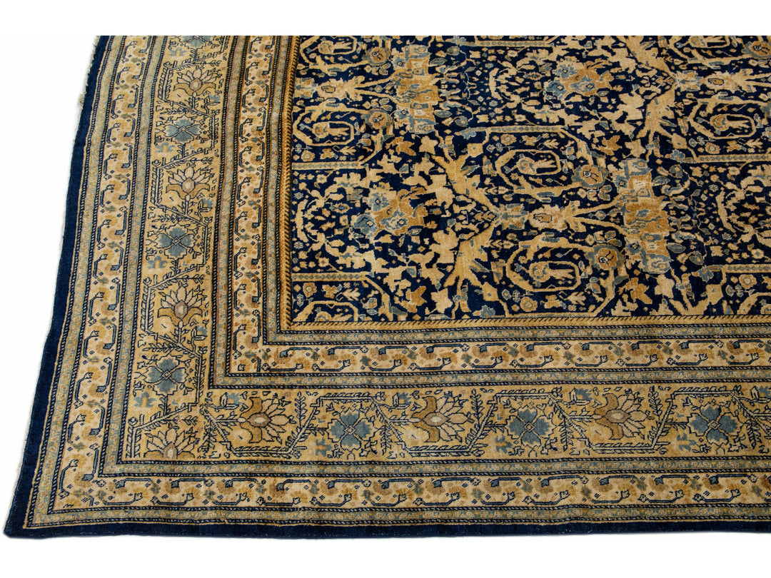 Antique Tabriz Wool Rug 13 X 17