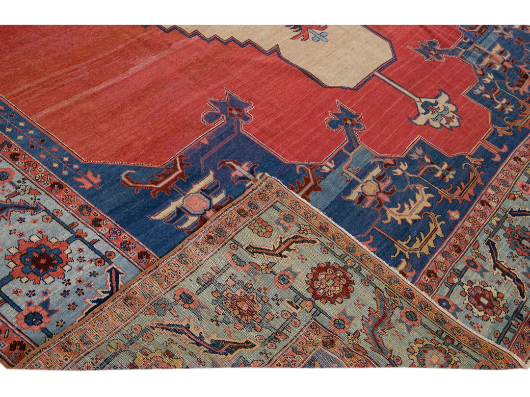 Antique Bakshaish Wool Rug 11 X 19