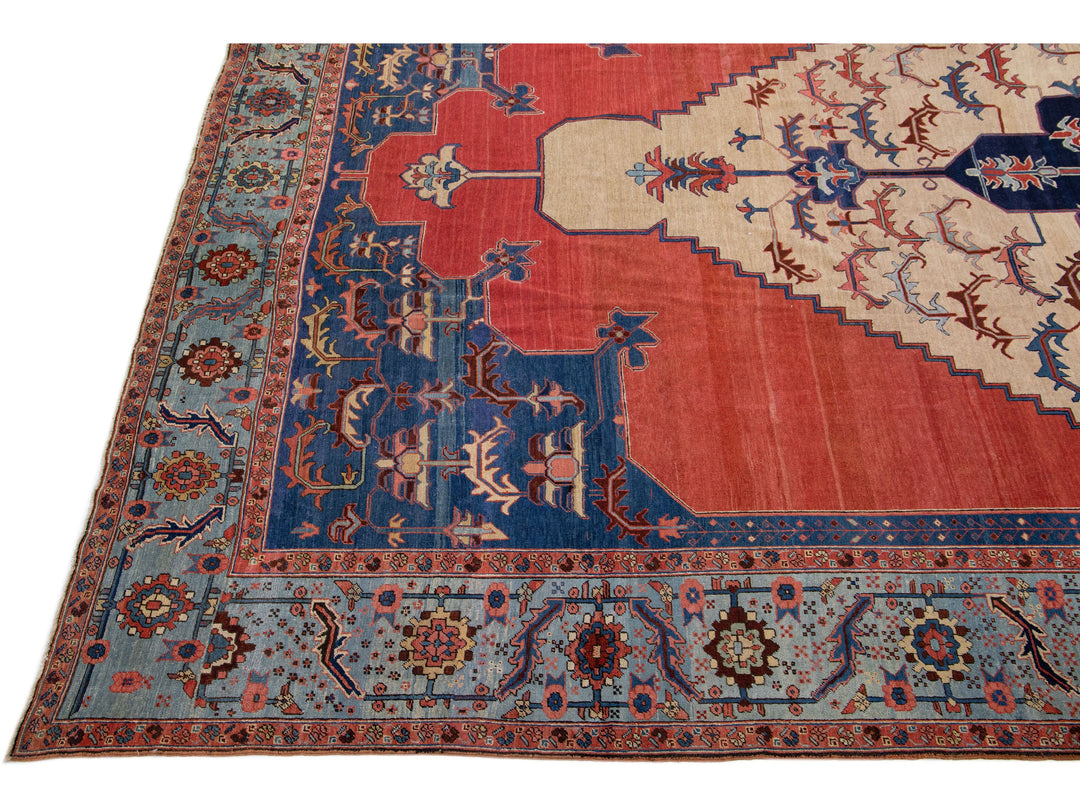 Antique Bakshaish Wool Rug 11 X 19