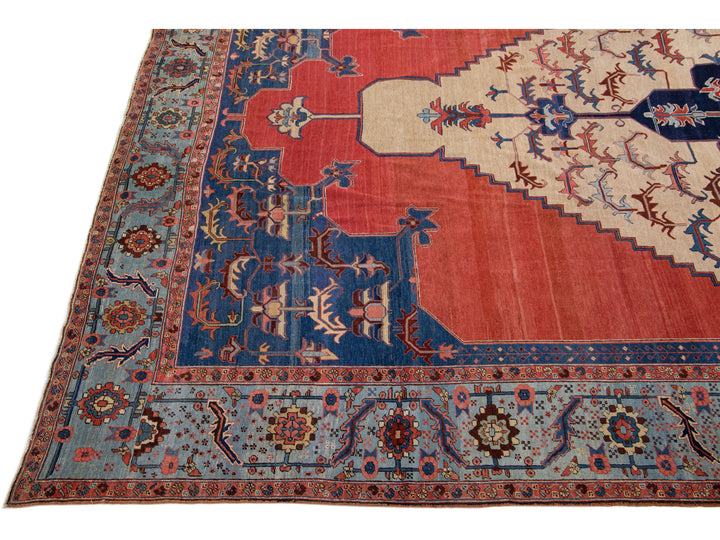 Antique Bakshaish Wool Rug 11 X 19