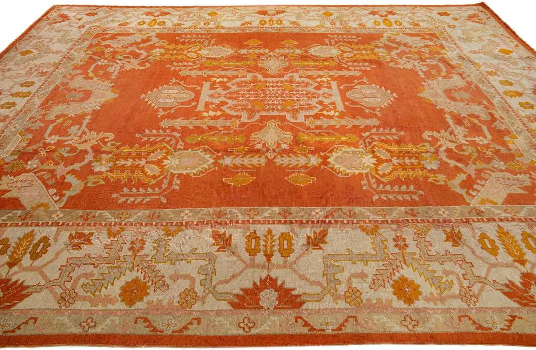 Antique Turkish Oushak Wool Rug 10 X 14