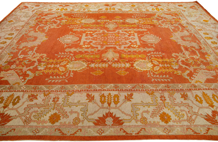 Antique Turkish Oushak Wool Rug 10 X 14