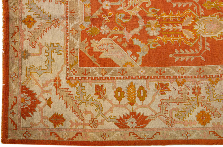 Antique Turkish Oushak Wool Rug 10 X 14