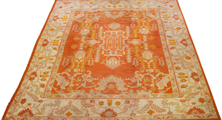 Antique Turkish Oushak Wool Rug 10 X 14