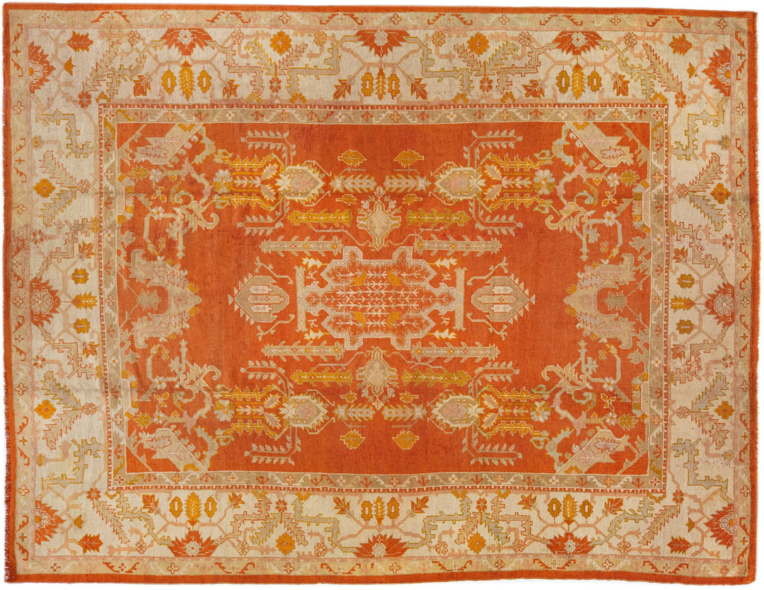 Antique Turkish Oushak Wool Rug 10 X 14