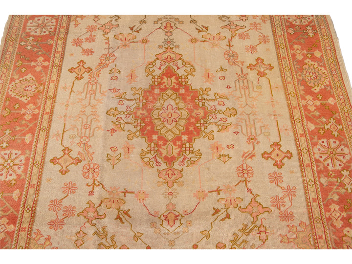 Antique Oushak Wool Rug 7 X 9
