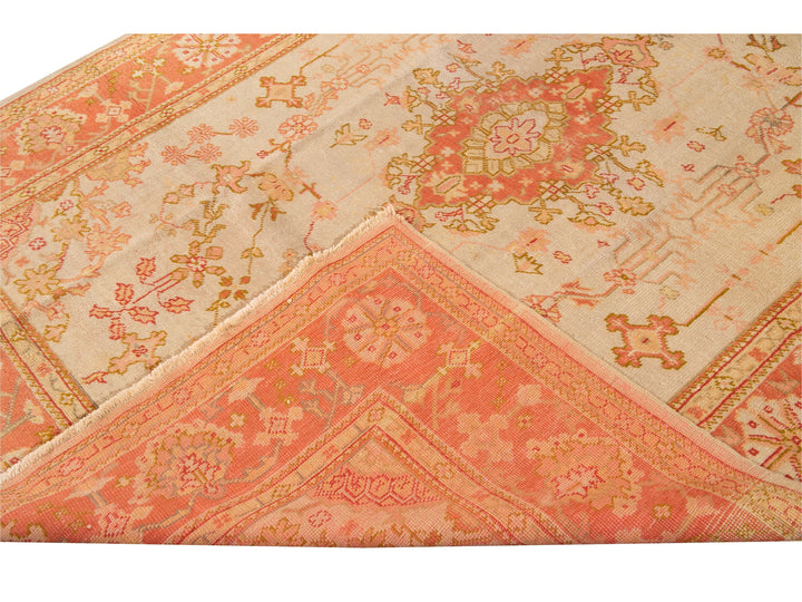 Antique Oushak Wool Rug 7 X 9