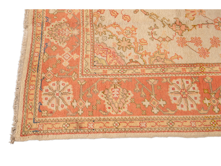 Antique Oushak Wool Rug 7 X 9