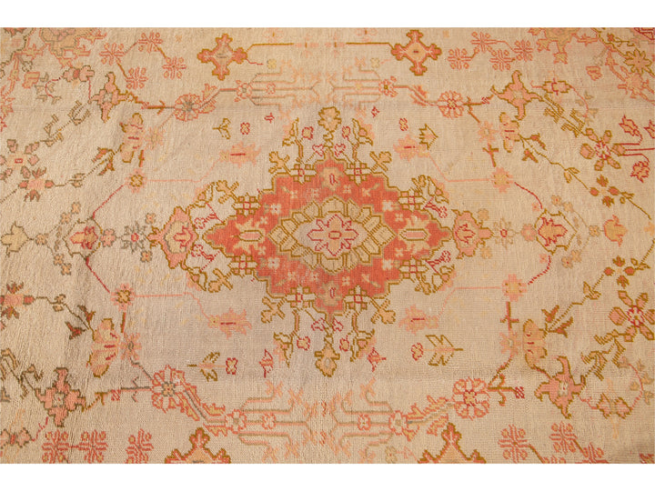 Antique Oushak Wool Rug 7 X 9