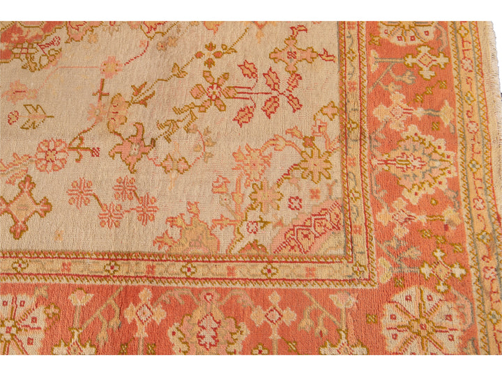 Antique Oushak Wool Rug 7 X 9