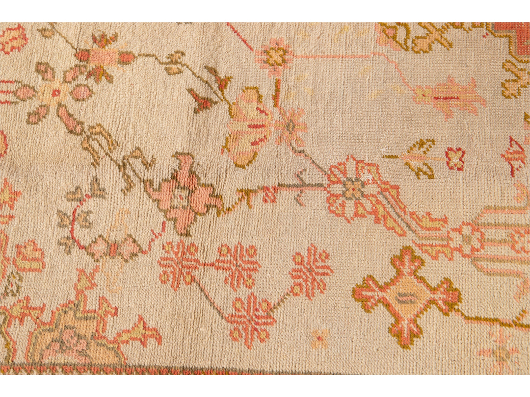 Antique Oushak Wool Rug 7 X 9