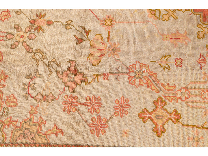 Antique Oushak Wool Rug 7 X 9