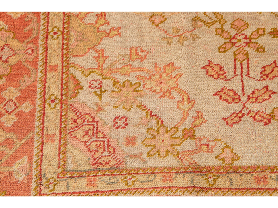 Antique Oushak Wool Rug 7 X 9