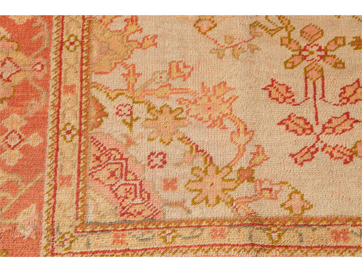 Antique Oushak Wool Rug 7 X 9