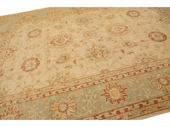 Modern Turkish Oushak Wool Rug 10 X 13