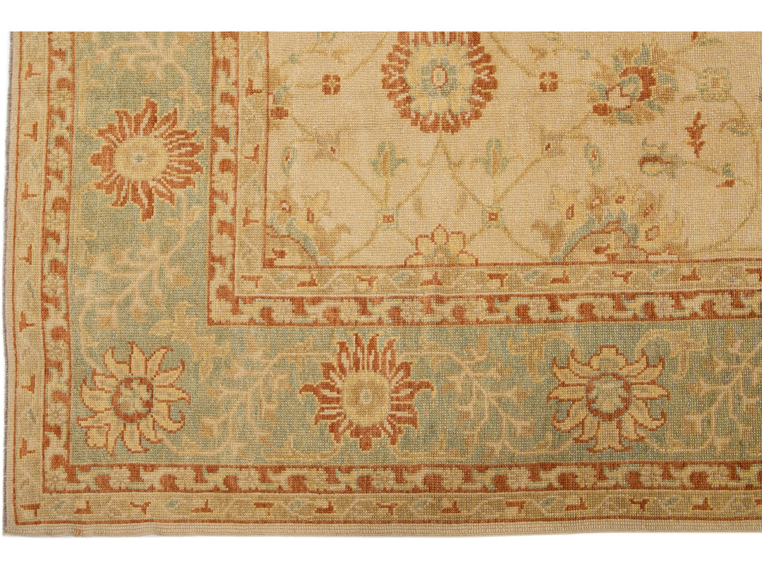 Modern Turkish Oushak Wool Rug 10 X 13