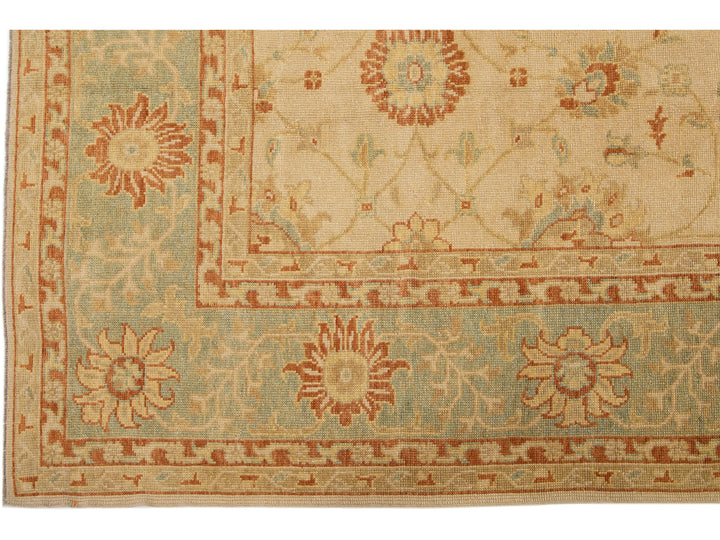 Modern Turkish Oushak Wool Rug 10 X 13