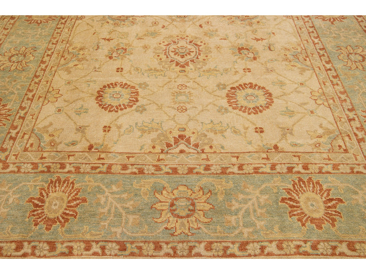 Modern Turkish Oushak Wool Rug 10 X 13