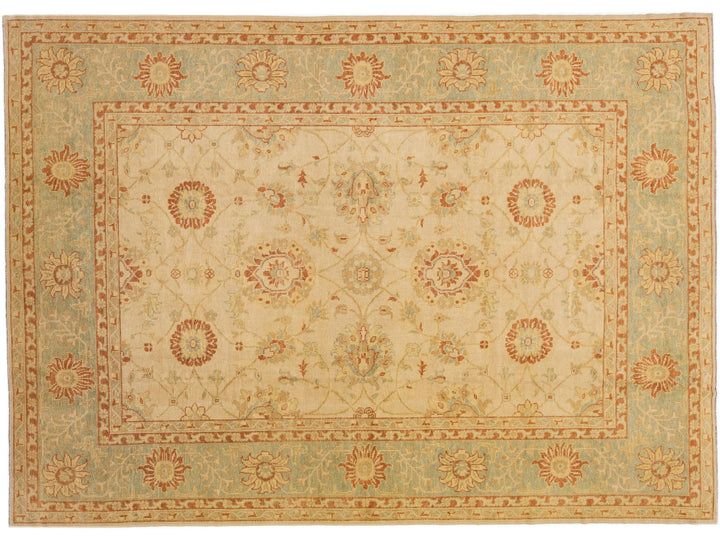 Modern Turkish Oushak Wool Rug 10 X 13